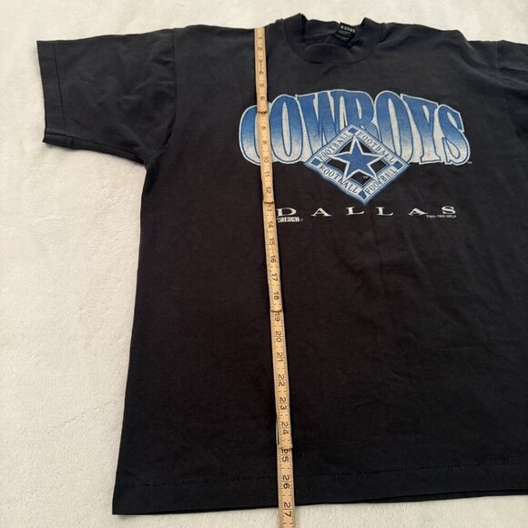 Vintage 1993 Trench Dallas Cowboys Soft Black T Shirt Size XL NFL Football - Picture 9 of 13